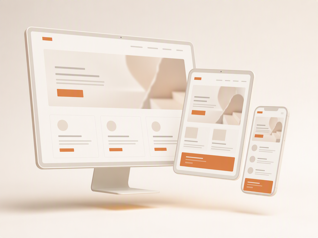 Tri zariadenia zobrazujúce responzívny layout webstránky